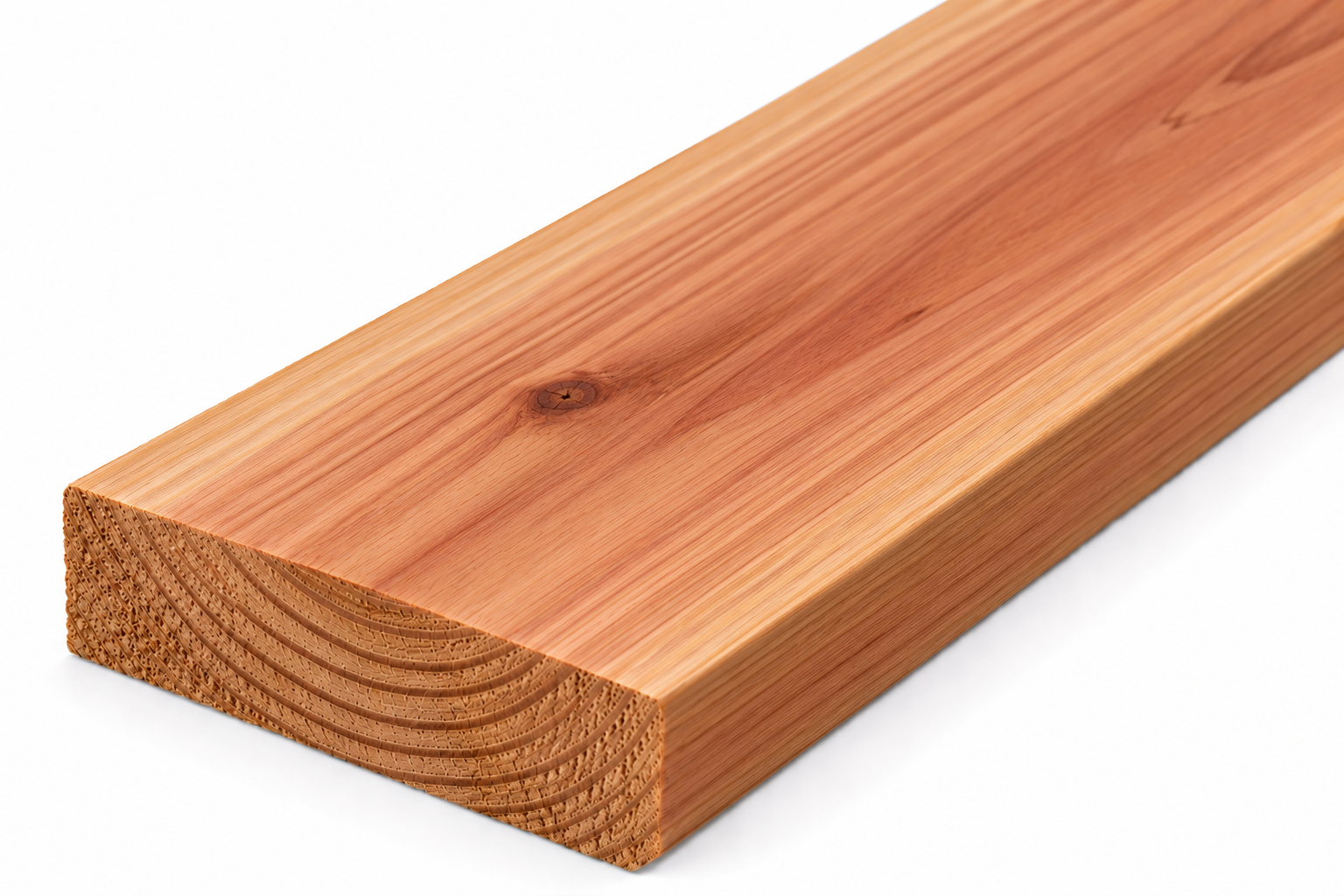 Western Red Cedar plank with warm reddish-brown grain